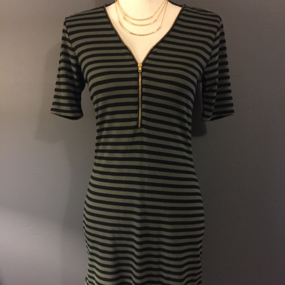 NWT rue21 Green/Black Striped Sweater Dress